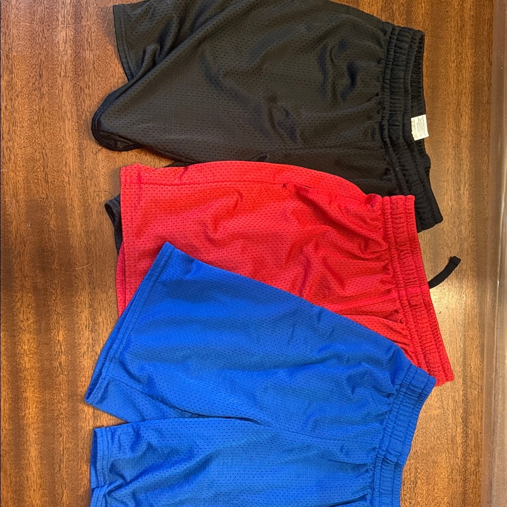 3 pairs of Athletic Works Mesh Performance Shorts